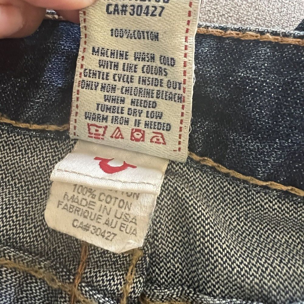 True Religion Jeans Women’s 26 Disco Billy Big T Flap Pockets Distressed - Picture 6 of 13